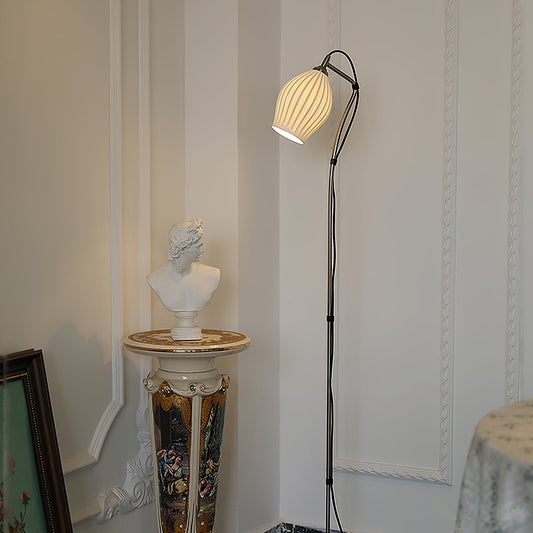 Ceramic Ribbed Floor Lamp