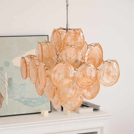 Ellie Yellow Disc Murano Chandelier