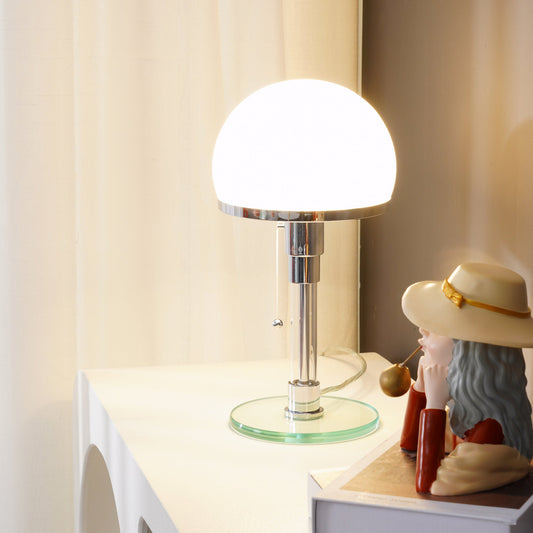 Hemispherical Chrome Table Lamp