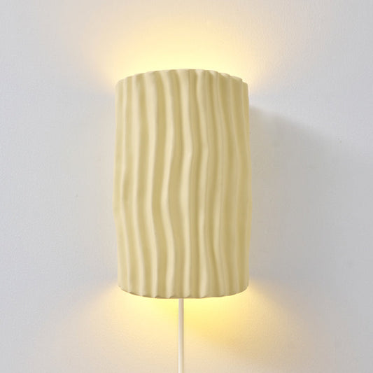 Pleated Resin Plug In Wall Lamp