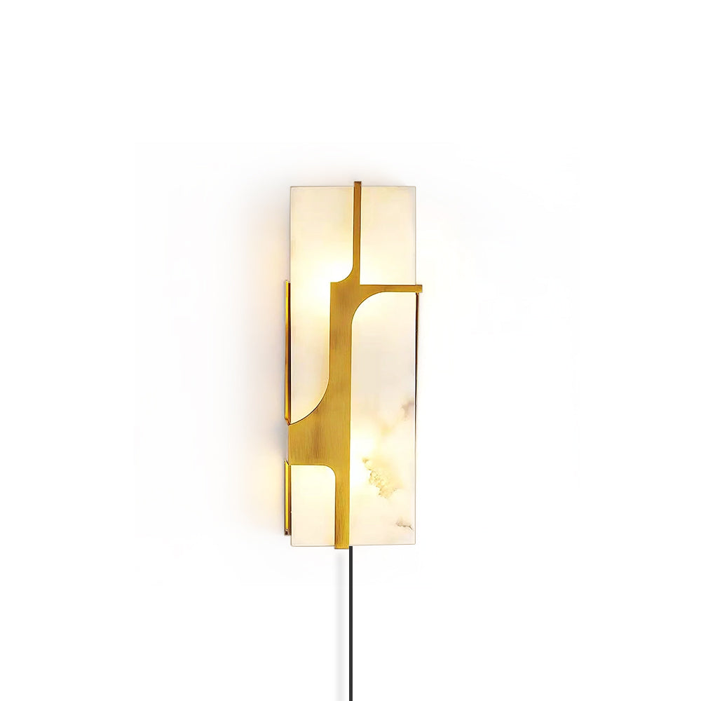Ariel Alabaster Plug In Wall Lamp