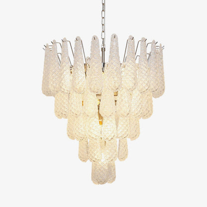 Murano White Glass Dewdrop Chandelier