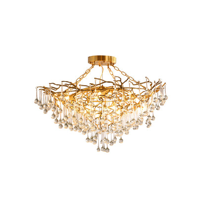 Anita Brass Leaf Chandelier