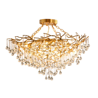 Anita Brass Leaf Chandelier