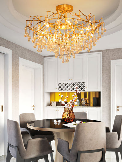 Anita Brass Leaf Chandelier