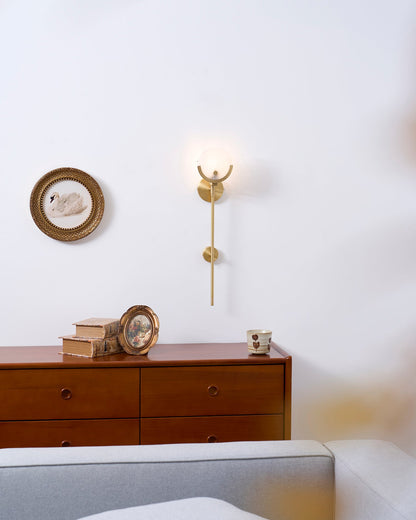 Ava Alabaster Brass Wall Lamp
