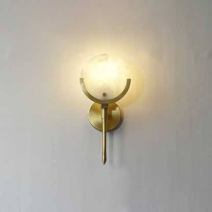 Ava Alabaster Brass Wall Lamp