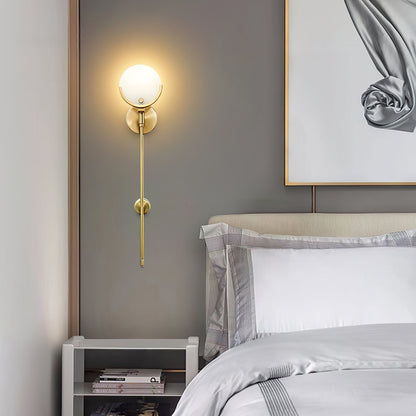 Ava Alabaster Brass Wall Lamp