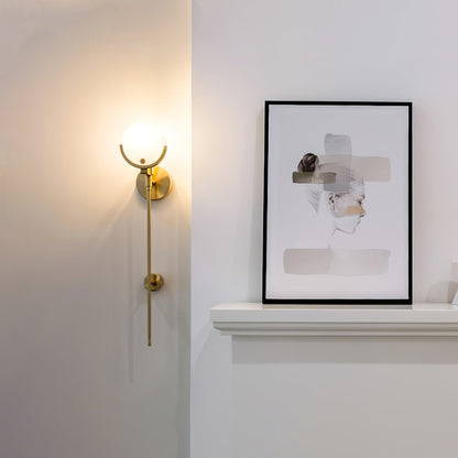 Ava Alabaster Brass Wall Lamp