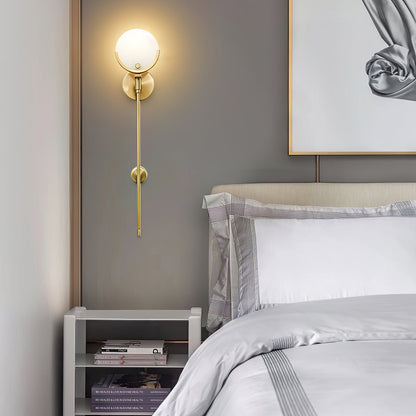 Ava Alabaster Brass Wall Lamp