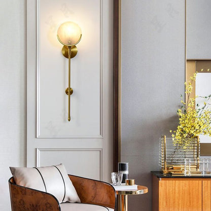 Ava Alabaster Brass Wall Lamp