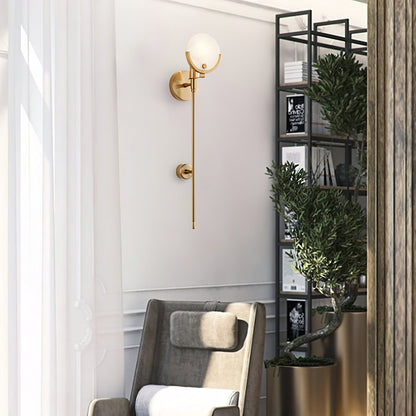 Ava Alabaster Brass Wall Lamp