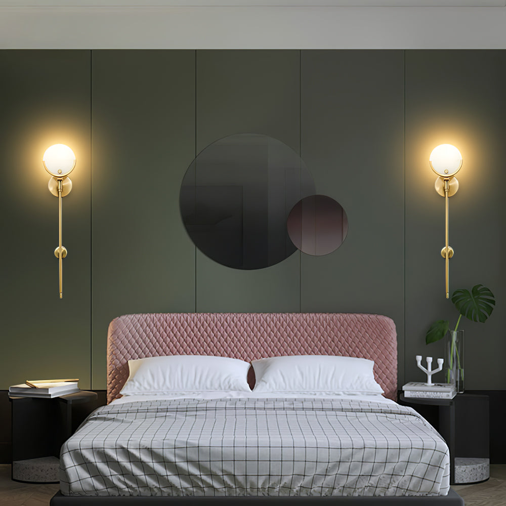 Ava Alabaster Brass Wall Lamp