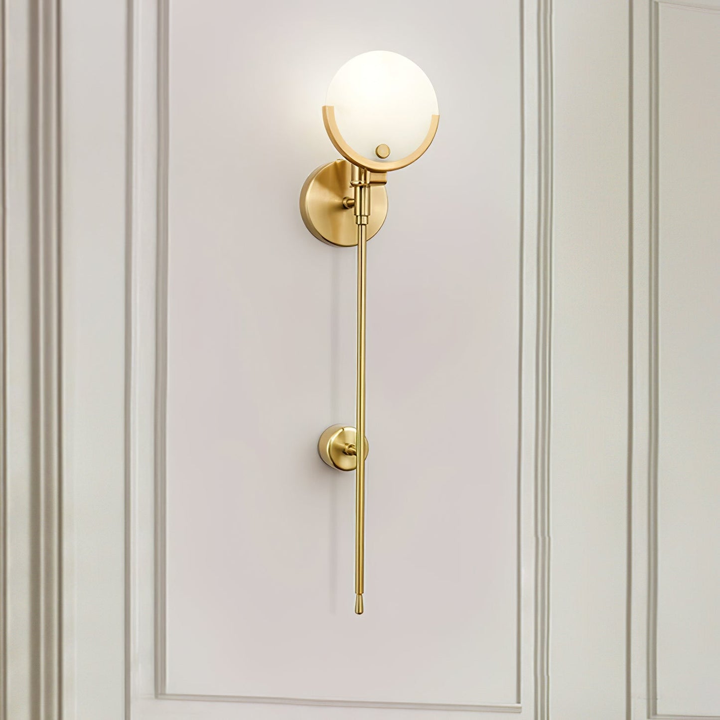 Ava Alabaster Brass Wall Lamp