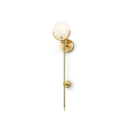 Ava Alabaster Brass Wall Lamp