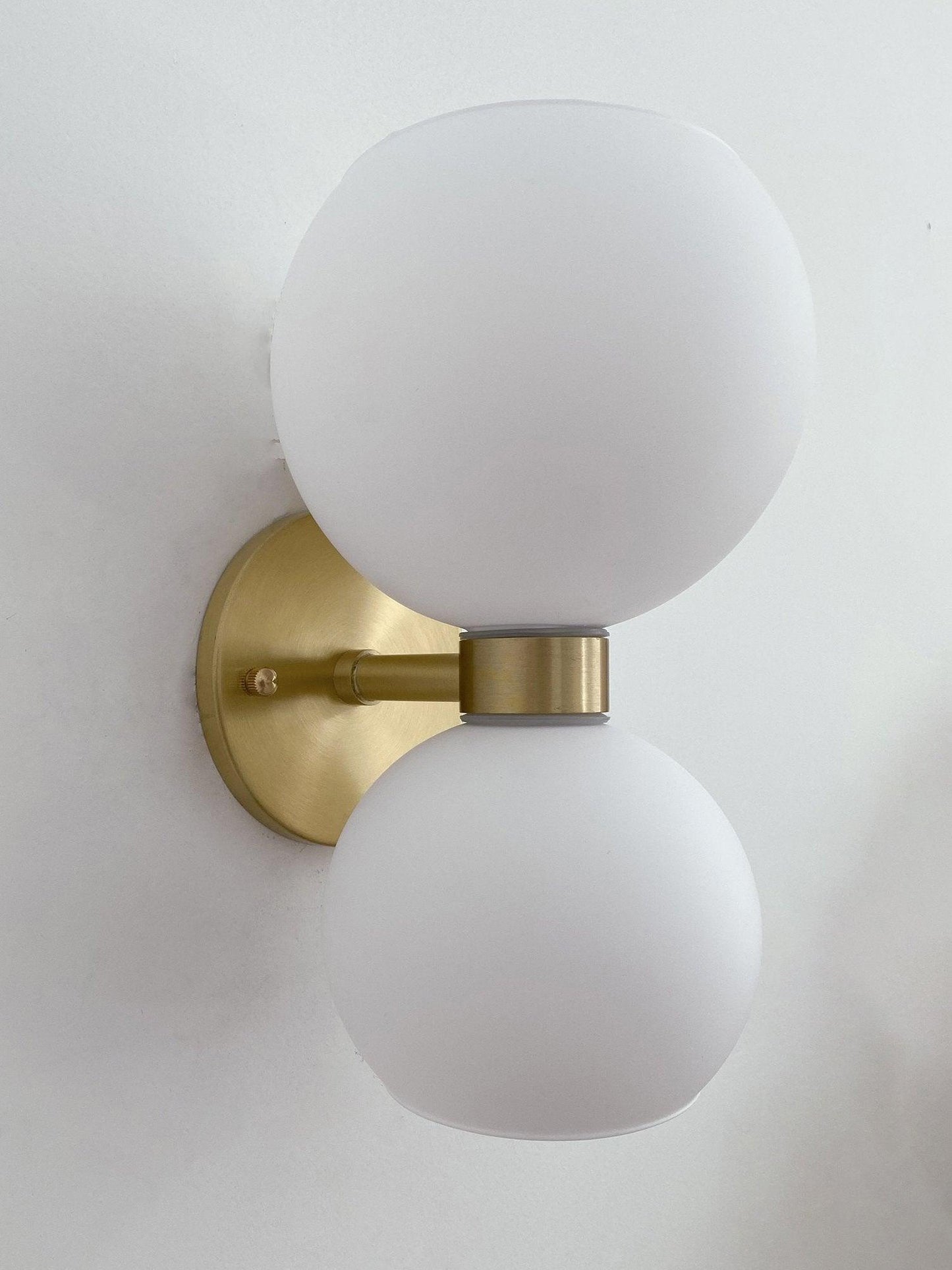 Round White Glass Bedroom Wall Lamp