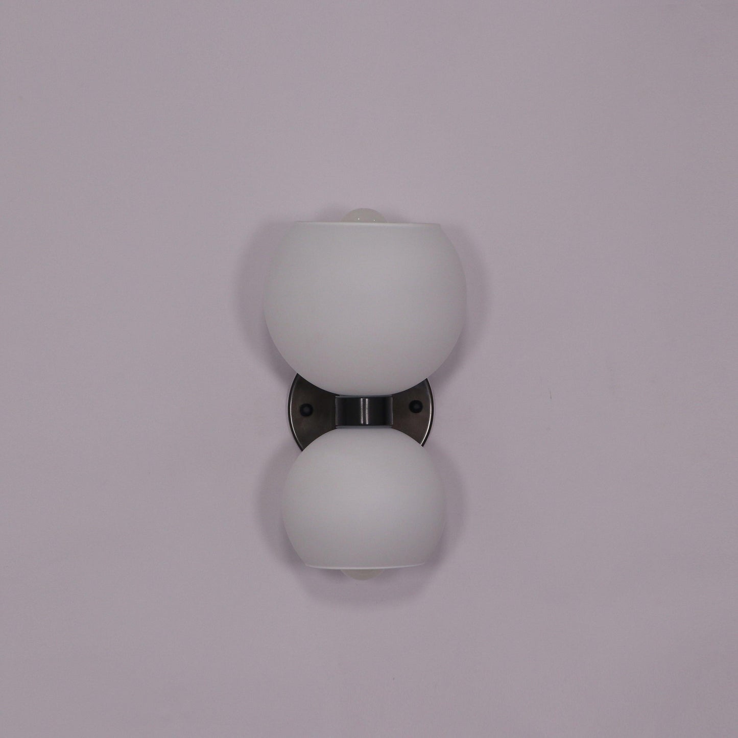 Round White Glass Bedroom Wall Lamp