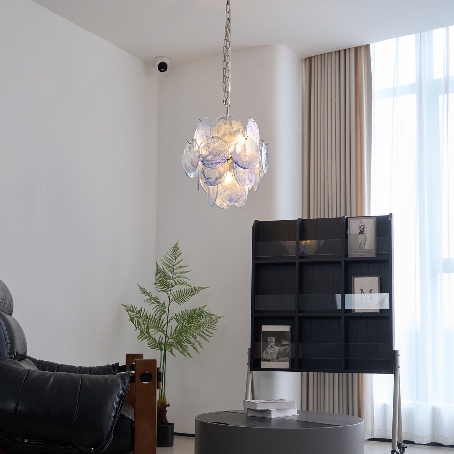 Blue Vistosi Disc Chandelier