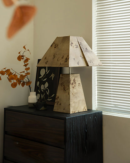 Pyramid Wood Table Lamp