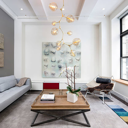 Perry Globe Vertical Chandelier