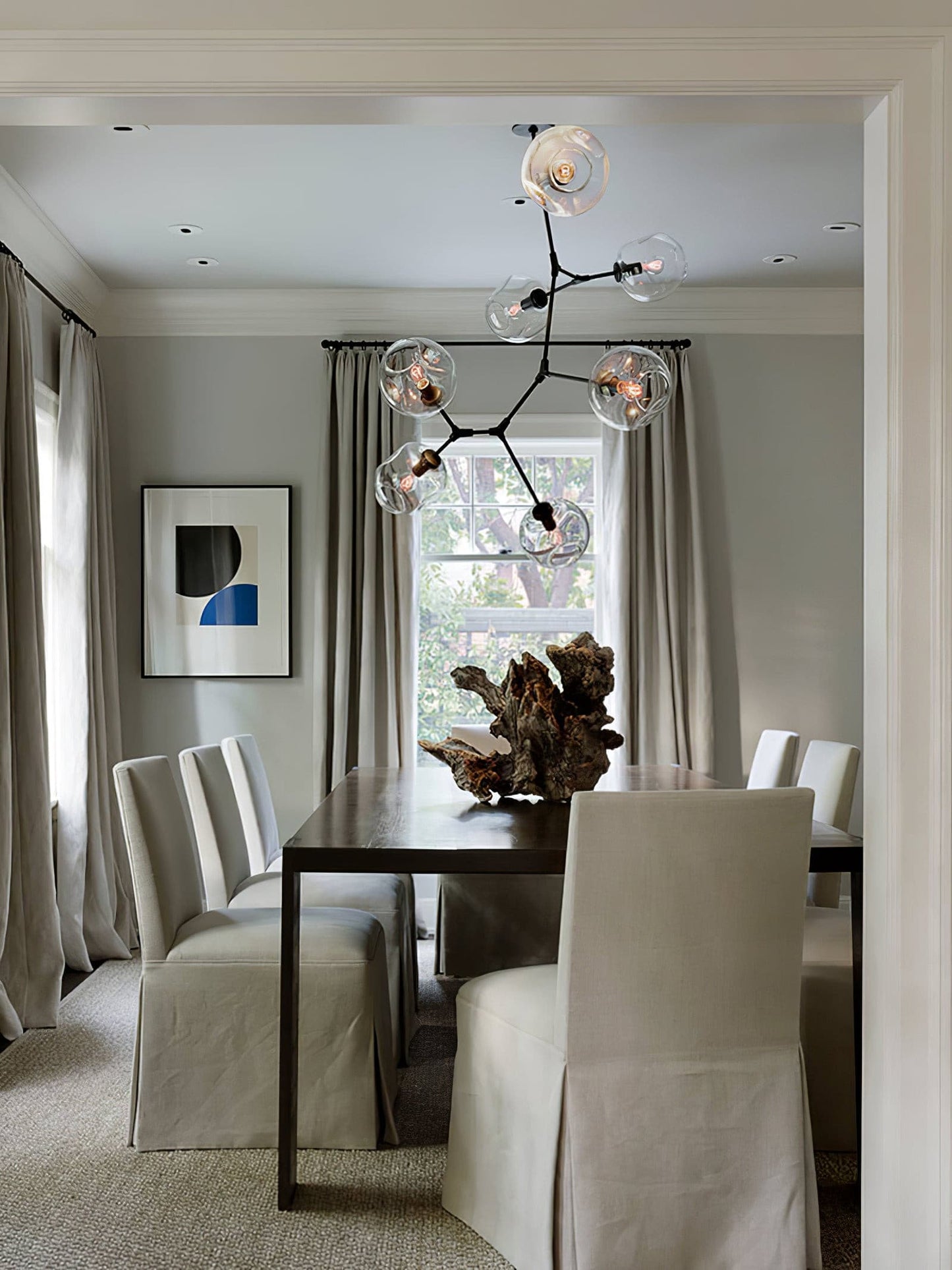 Perry Globe Vertical Chandelier