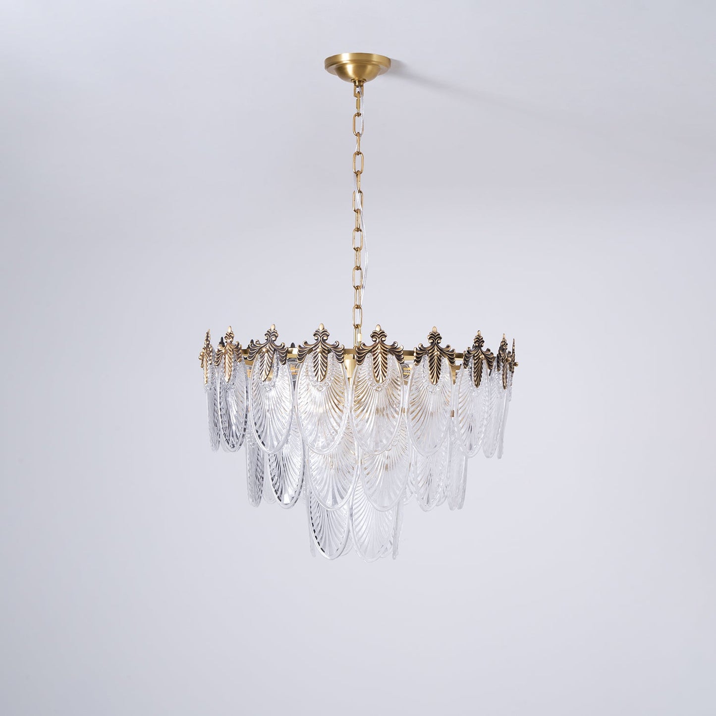 Brass Leaves Chandelier