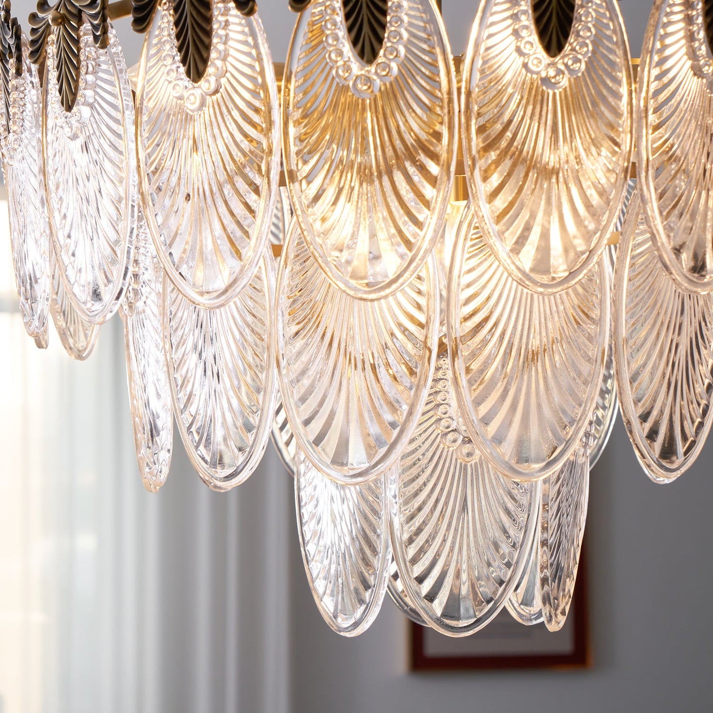 Brass Leaves Chandelier