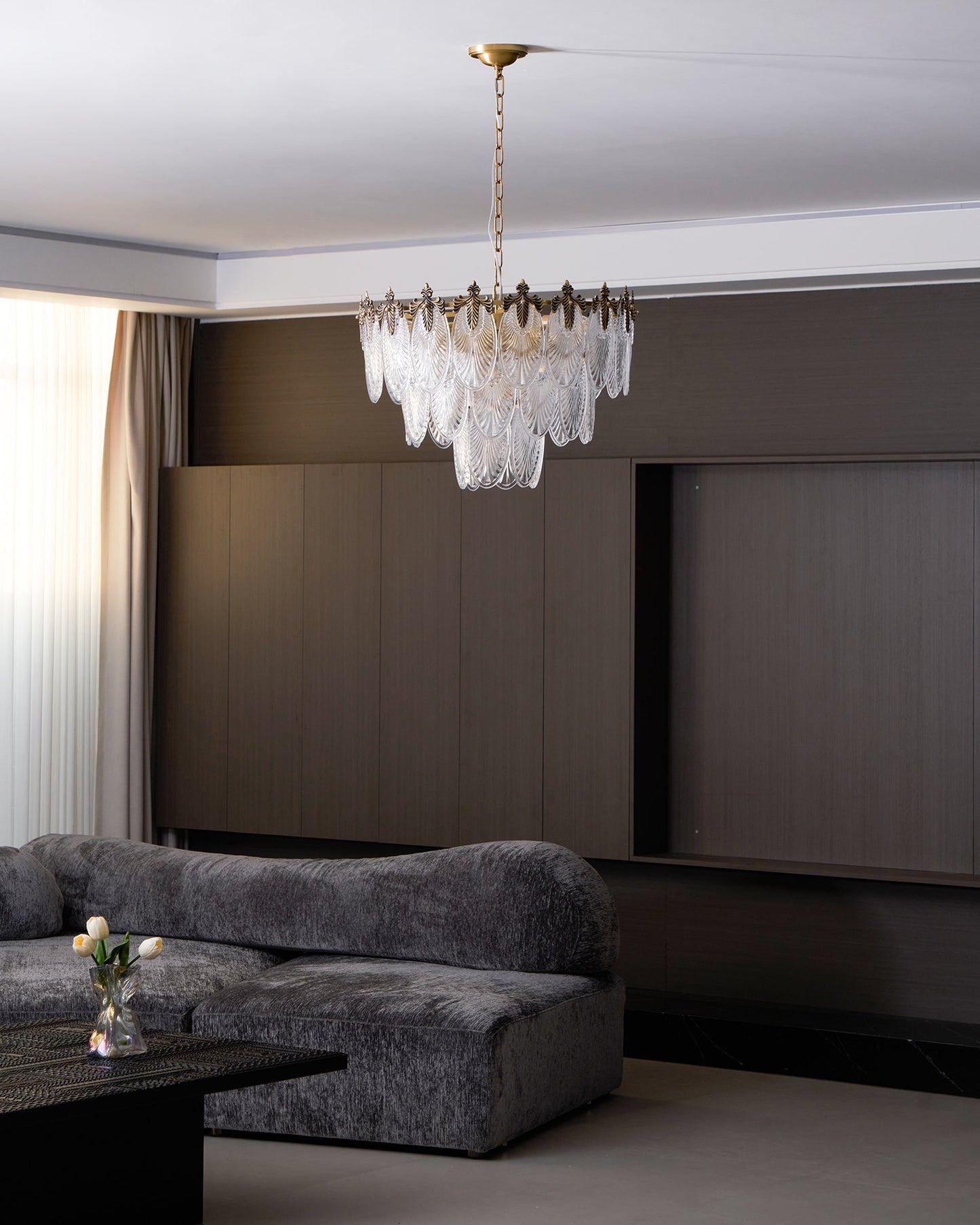 Brass Leaves Chandelier