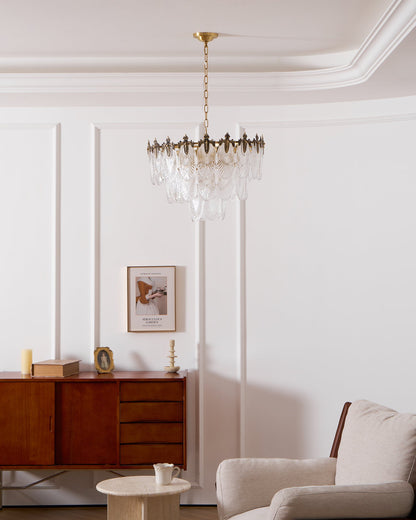 Brass Leaves Chandelier