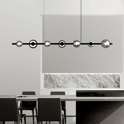 Brass Bar Glass Chandelier