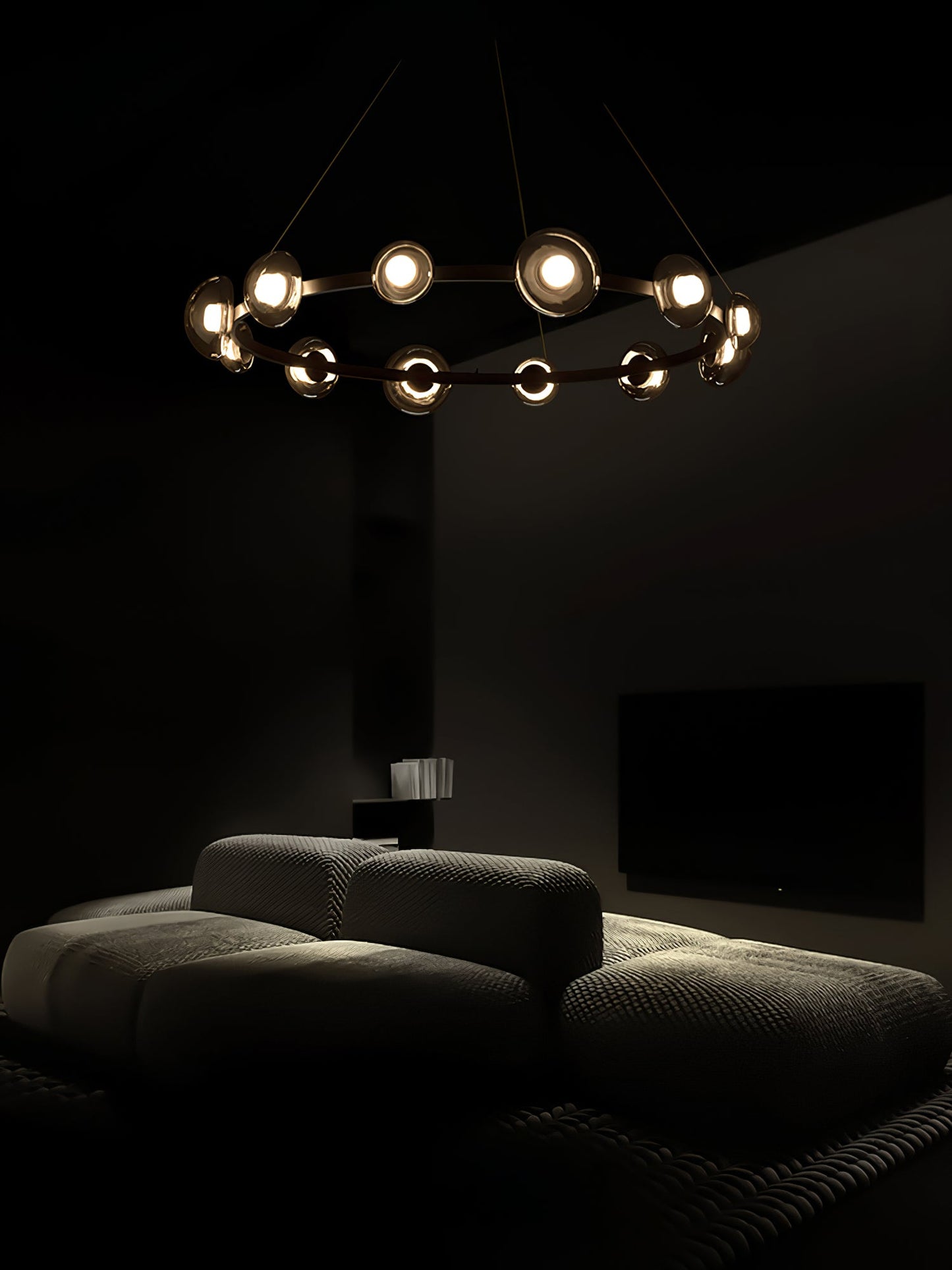 Brass Bar Glass Chandelier