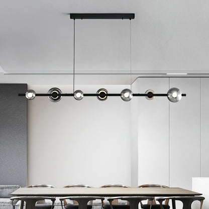 Brass Bar Glass Chandelier