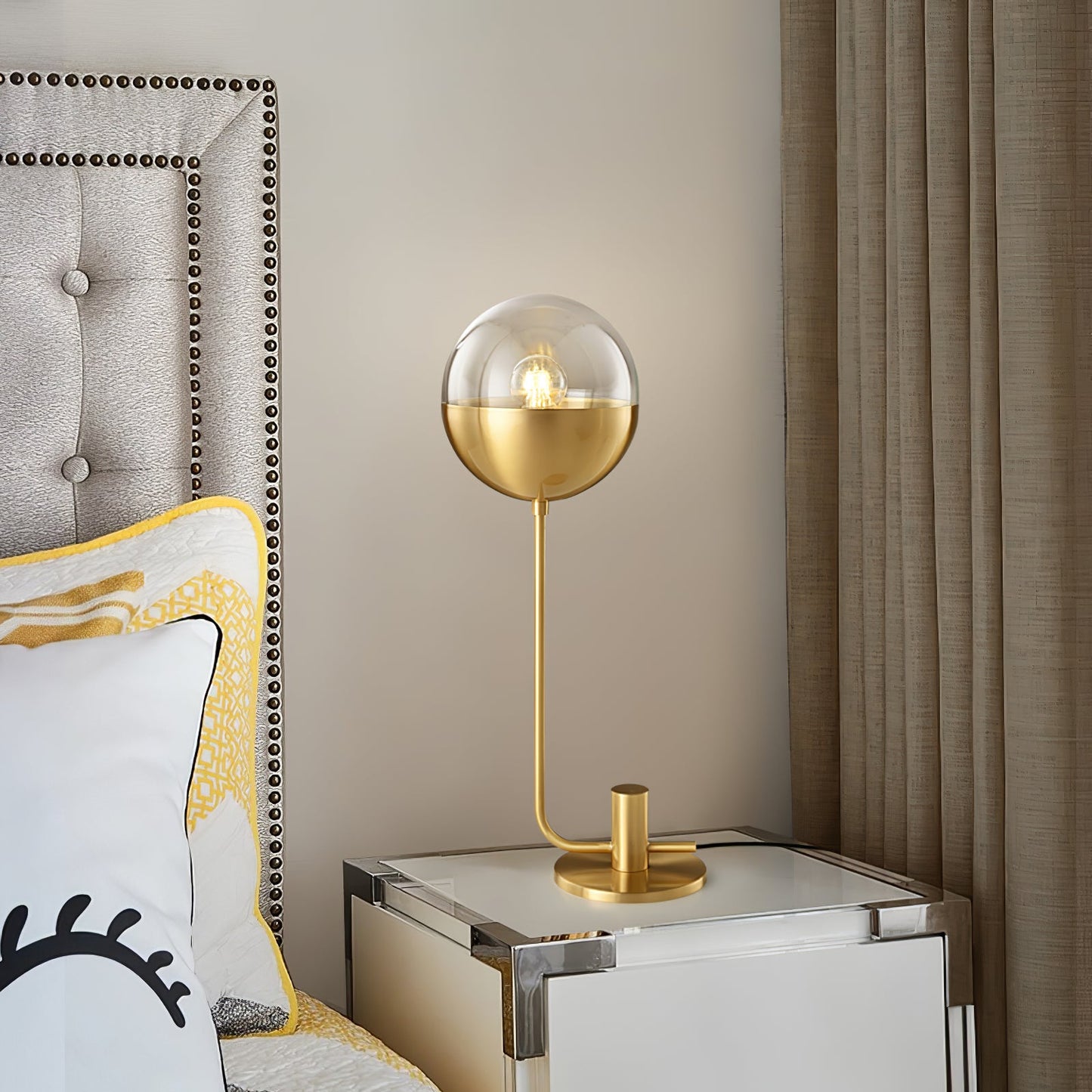 Brass Globular Table Lamp