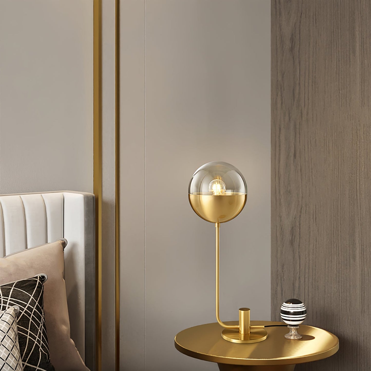 Brass Globular Table Lamp