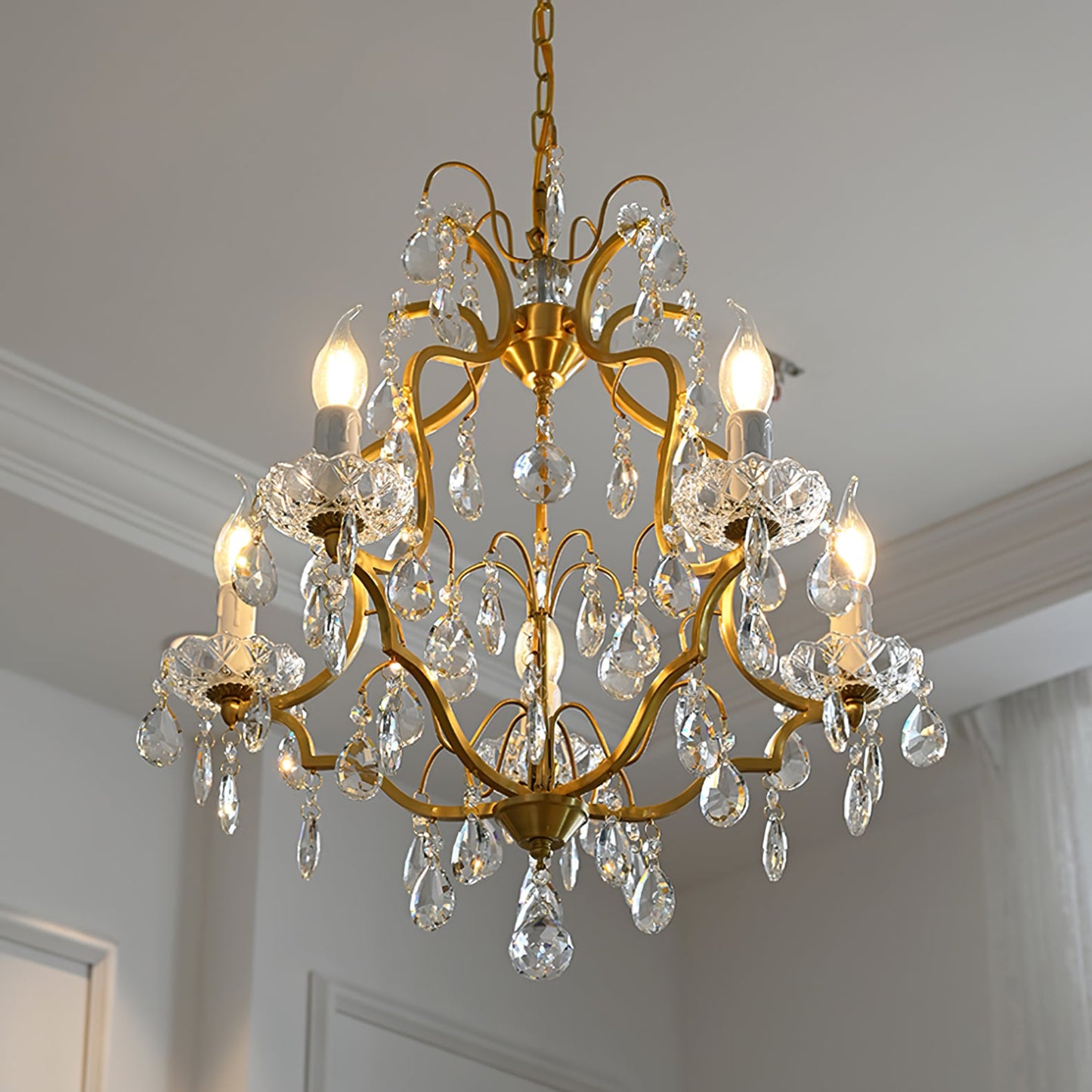 Brass Scrolls Chandelier