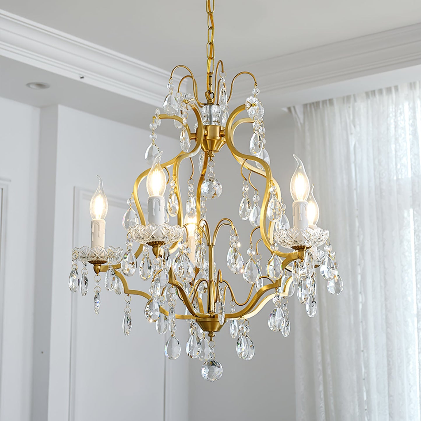 Brass Scrolls Chandelier