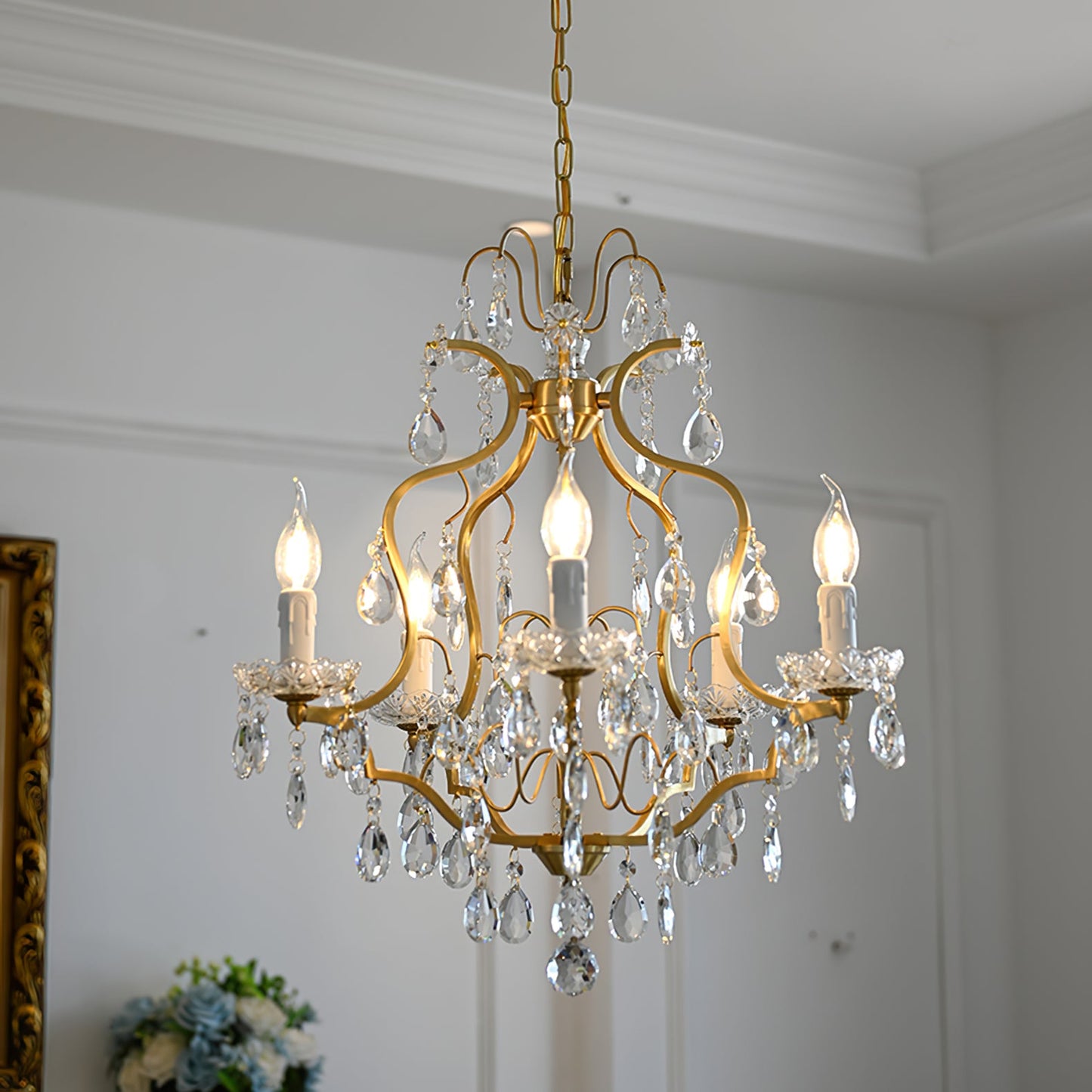 Brass Scrolls Chandelier