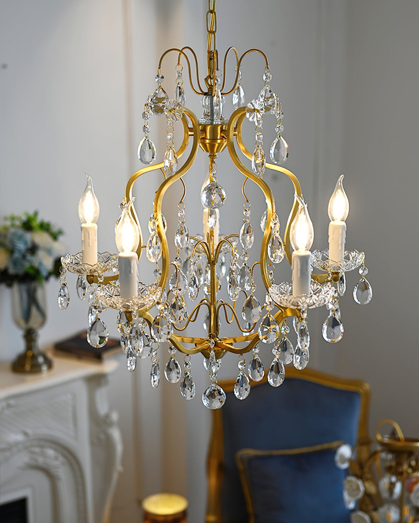 Brass Scrolls Chandelier