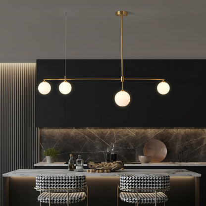Brass Globe Chandelier