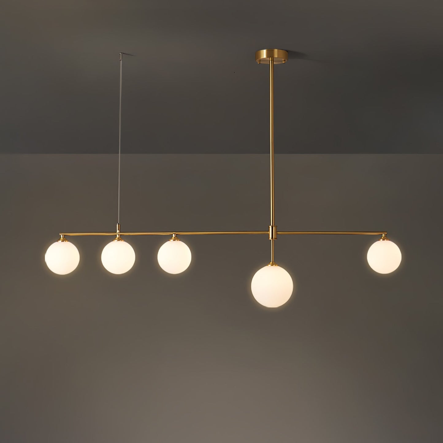 Brass Globe Chandelier