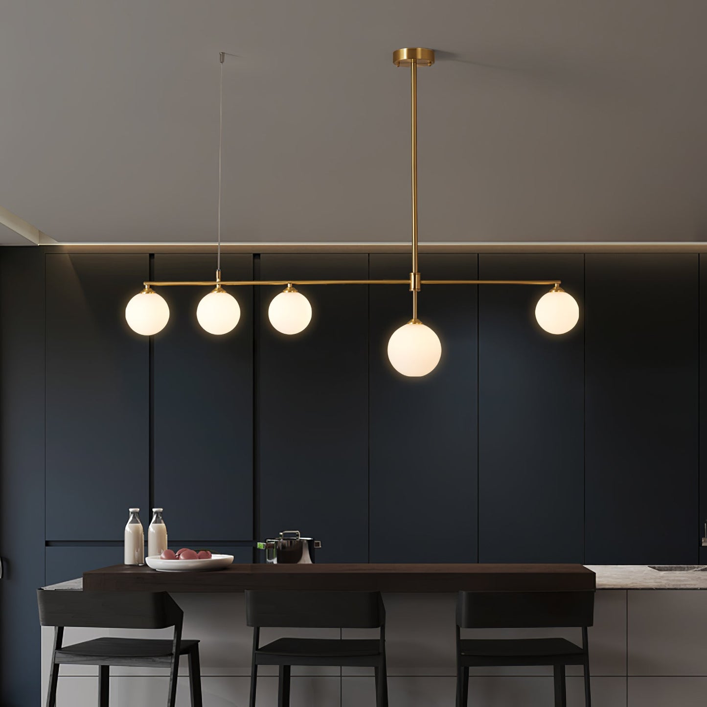 Brass Globe Chandelier