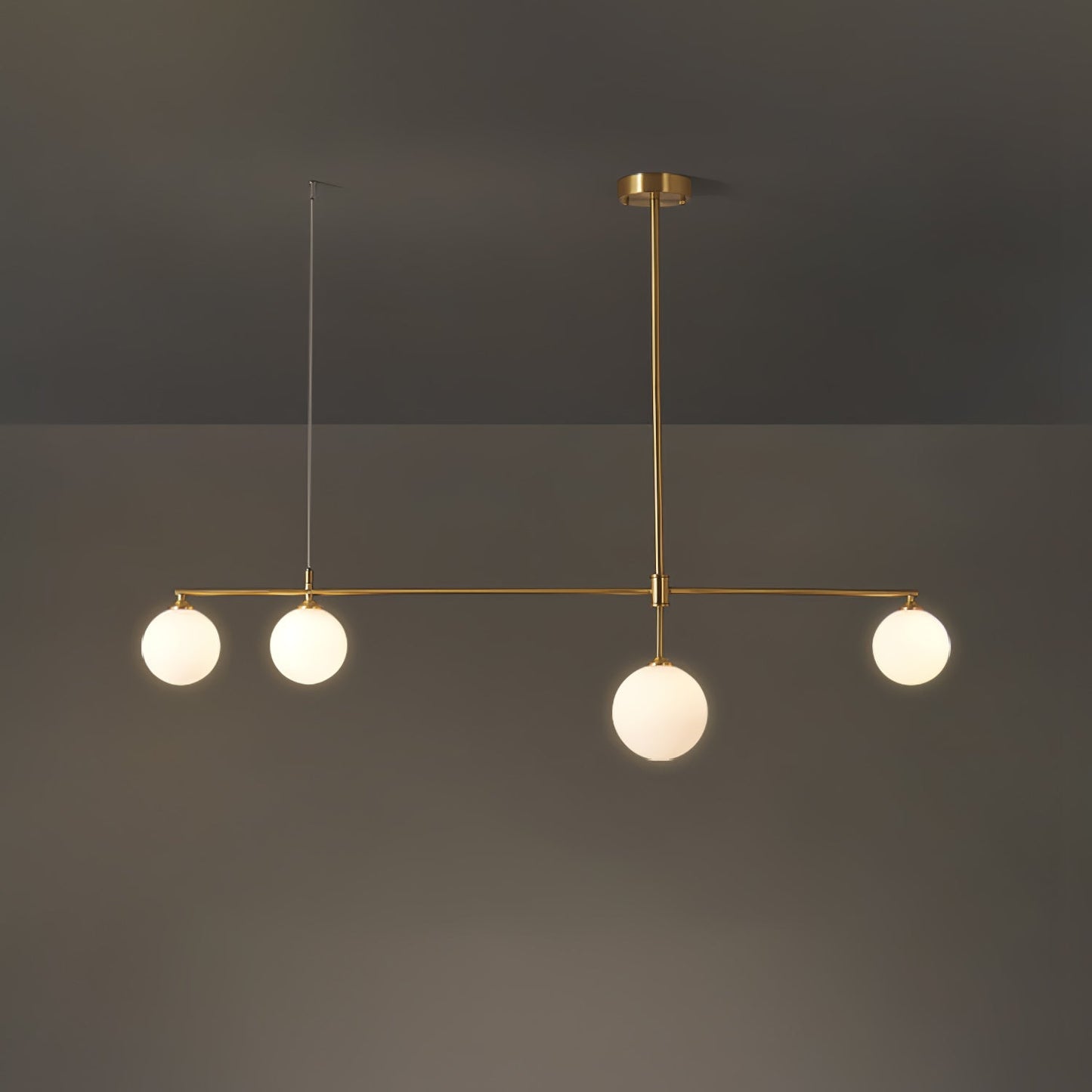 Brass Globe Chandelier