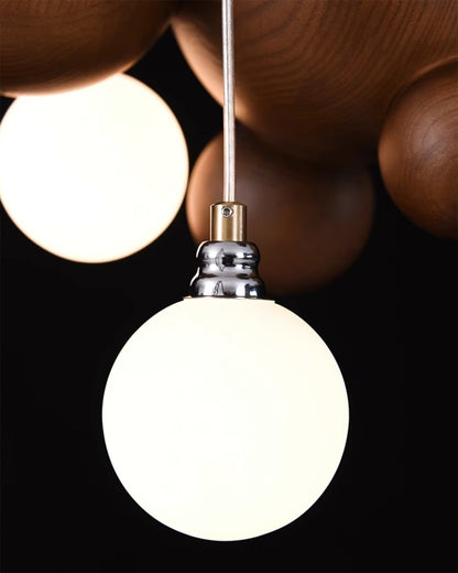 Bubble Wood Balls Chandelier