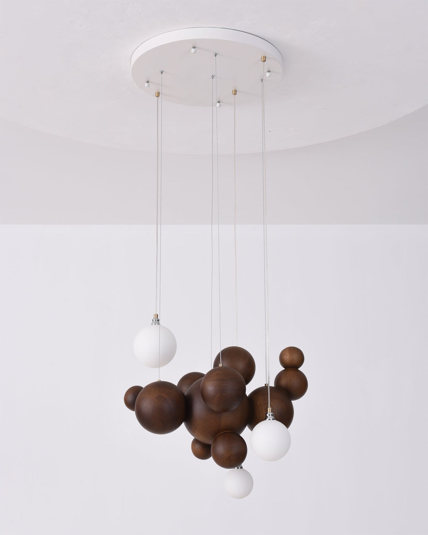 Bubble Wood Balls Chandelier