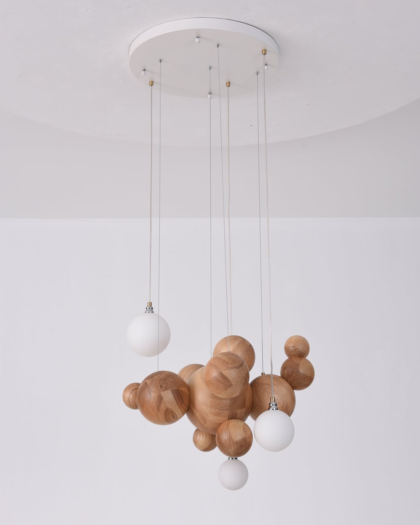 Bubble Wood Balls Chandelier