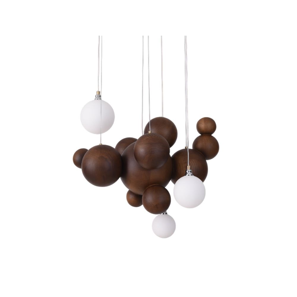 Bubble Wood Balls Chandelier