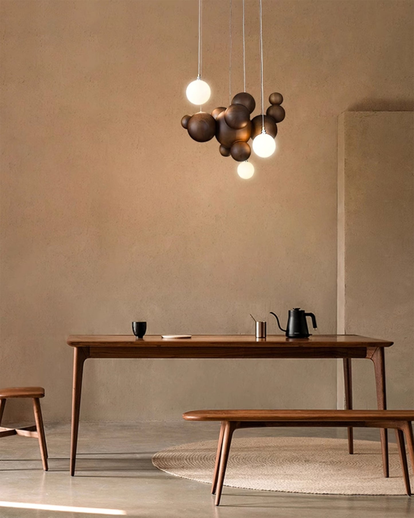 Bubble Wood Balls Chandelier