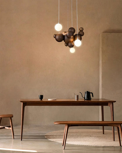 Bubble Wood Balls Chandelier