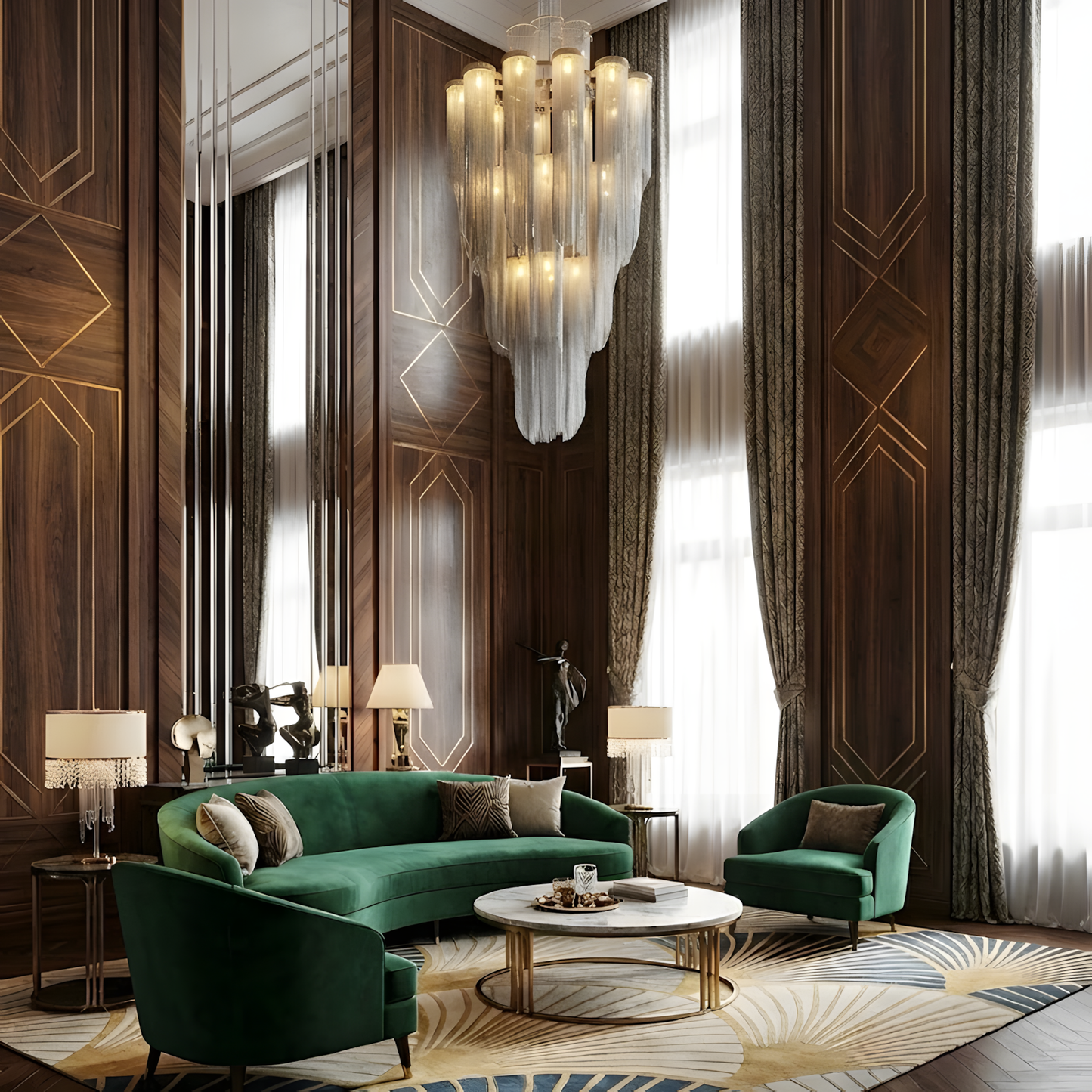 Cascade Silver Chandelier