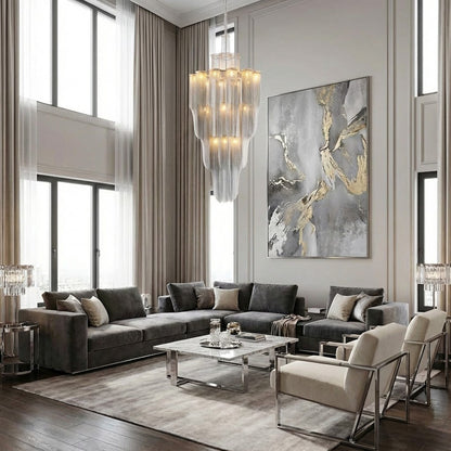 Cascade Silver Chandelier